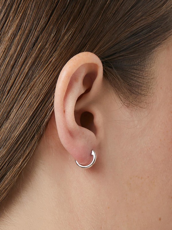 Tinsley Huggie Hoop Silver main image 1
