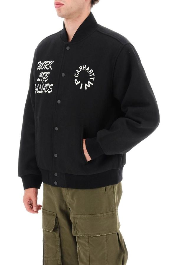 CARHARTT WIP Varsity Embroideries Bomber Jacket - BLACK | Garmentory