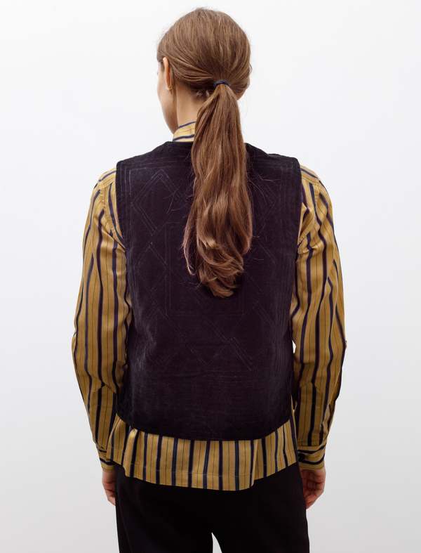 BODE Velvet Falmouth Vest - Black | Garmentory