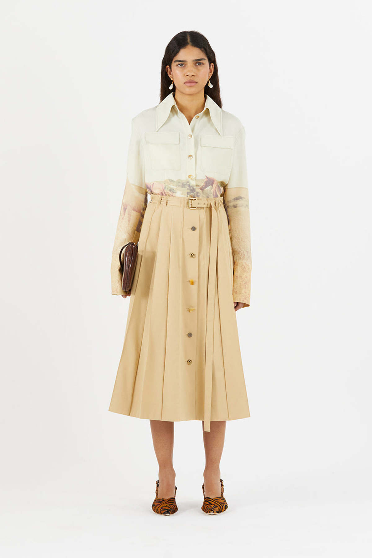 NOOR - Printed Satin Chiffon Skirt