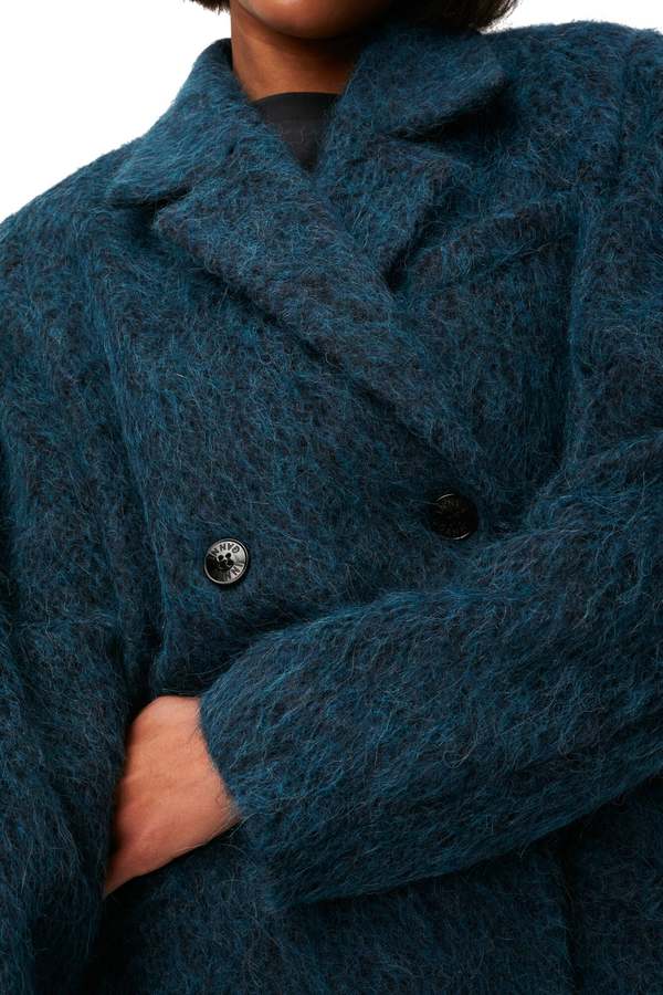 Ganni Wool Coat - Nautical Blue | Garmentory