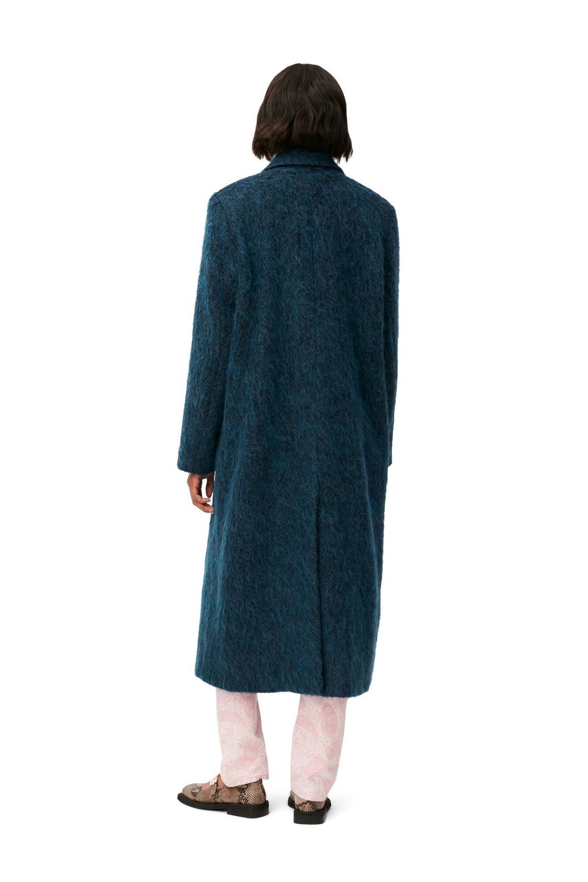 Ganni Wool Coat - Nautical Blue | Garmentory