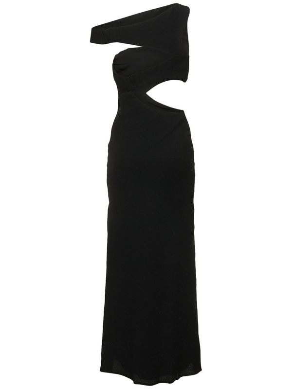 staud black cut out dress Staud Castle Heart Cutout Long Sleeve Dress In Black