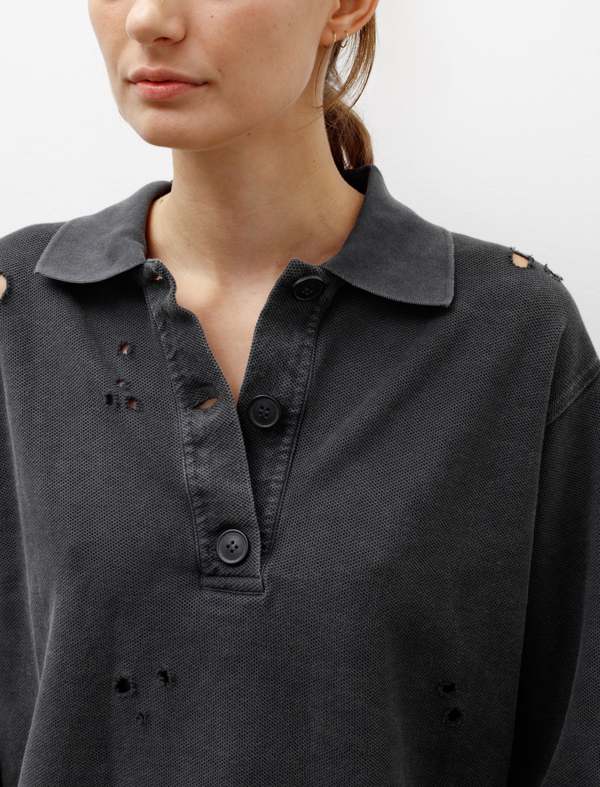 mfpen Destroyed Polo Sweater - Black | Garmentory