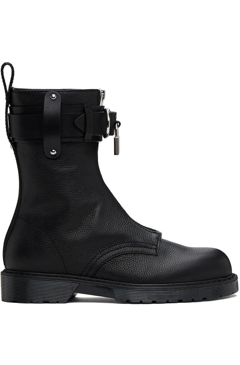 【関税込み】JW Anderson ブラック Padlock アンクルブーツ JW Anderson Black Padlock Combat Boots | Garmentory