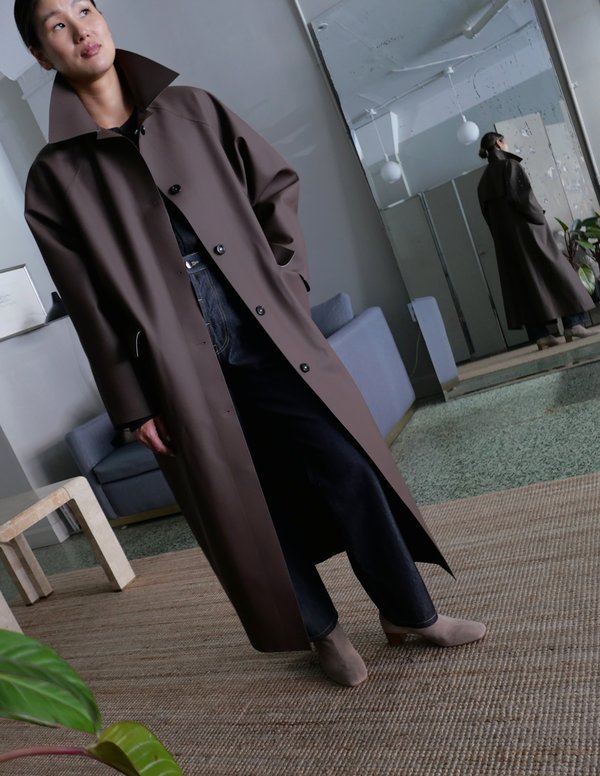Kassl Editions Original Long Rubber Coat - Dark Brown | Garmentory