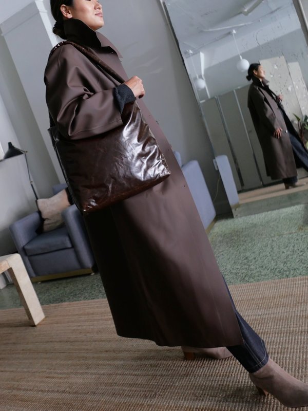 Kassl Editions Original Long Rubber Coat - Dark Brown | Garmentory