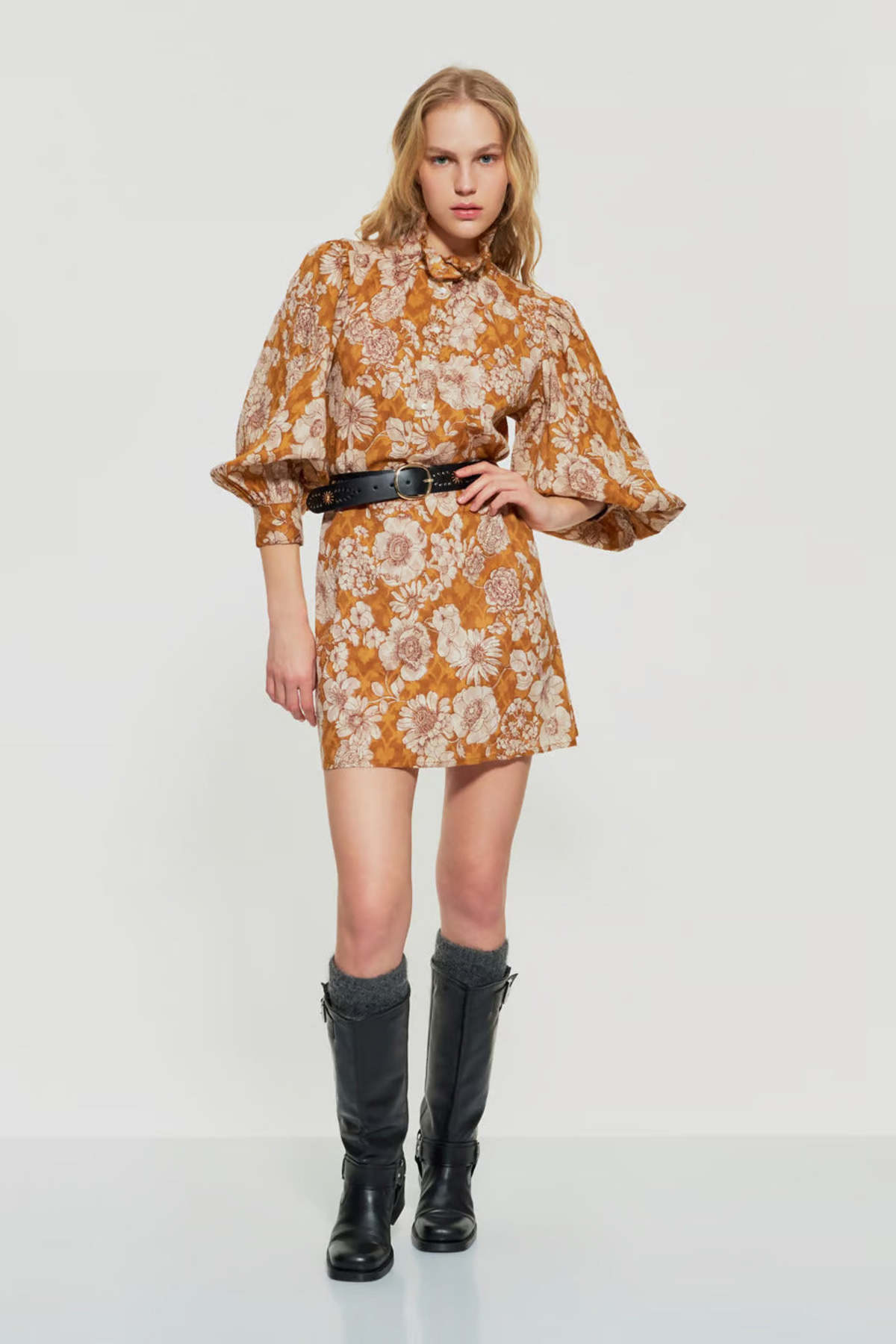 for love & lemons bridget beaded mini dress Beige Floral Mini Dress