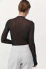 St. Agni Fine Pleat Long Sleeve Top - Black - Thumbnail 2