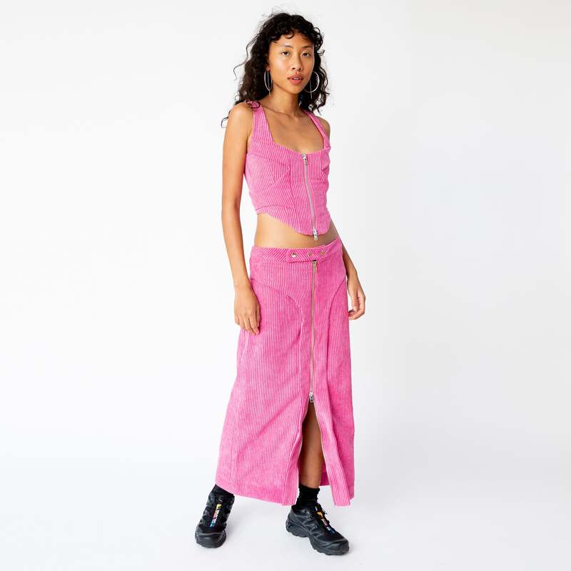 ECKHAUS LATTA zip gimmick design skirt