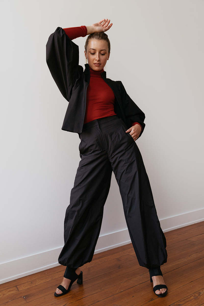 AMOMENTO Balloon Banding Pants - Black | Garmentory