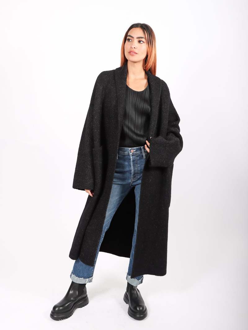 Lauren Manoogian Double Face Long Coat - Black Melange | Garmentory