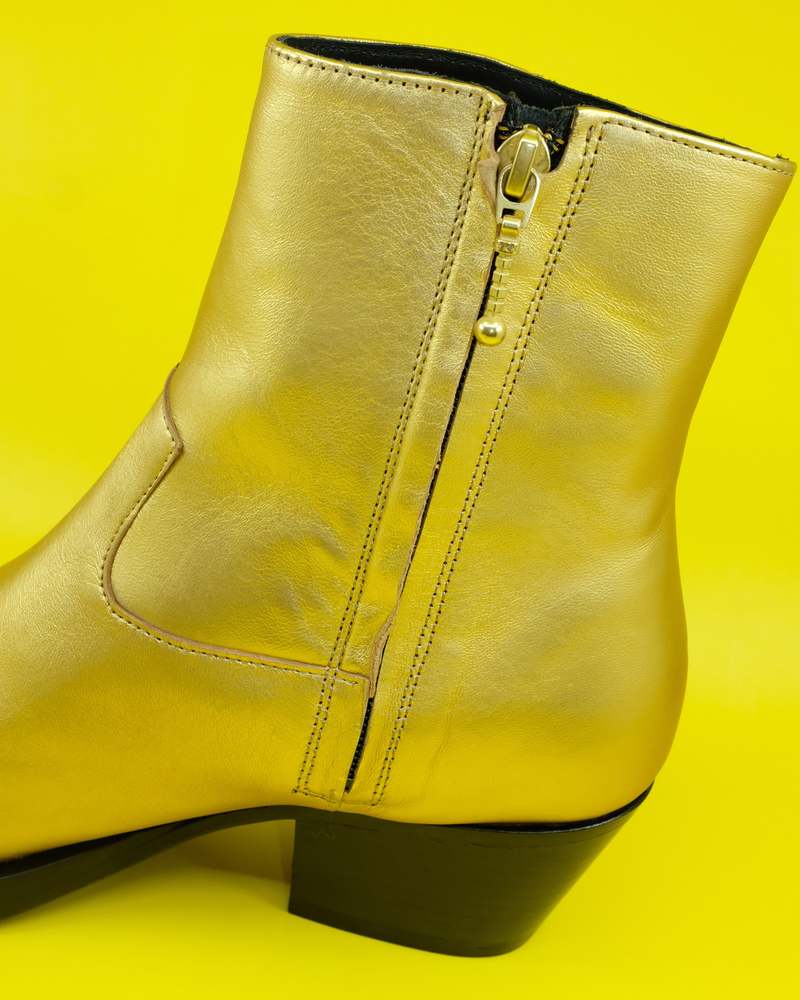 Ernest W Baker Gold Calf Leather Western Boots | Garmentory
