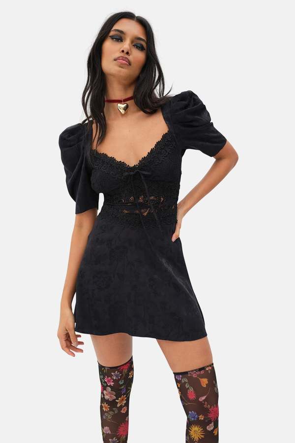 For Love & Lemons Danielle Mini Dress - Black