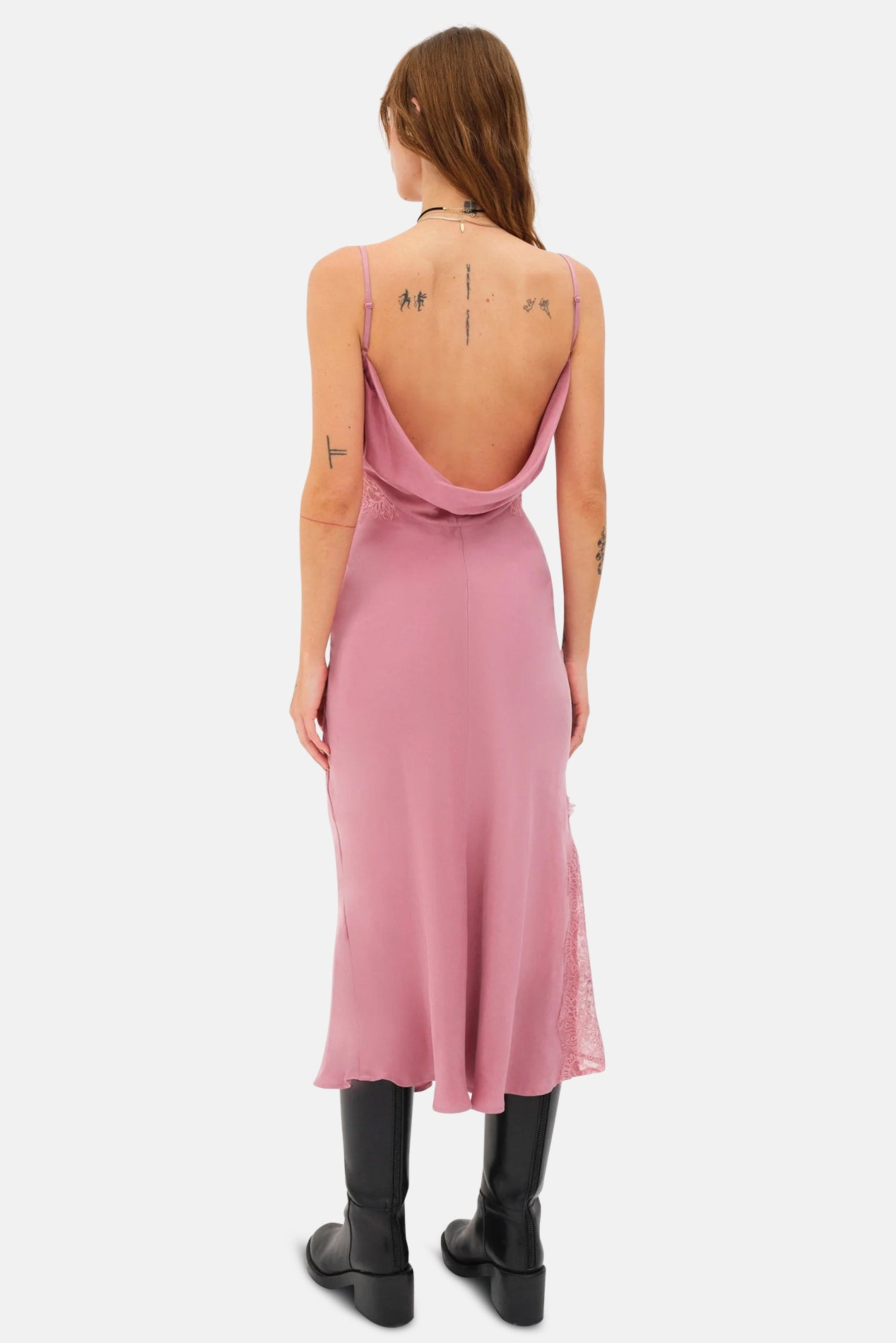 For Love & Lemons Ruby Midi Dress - Mauve/Pink | Garmentory