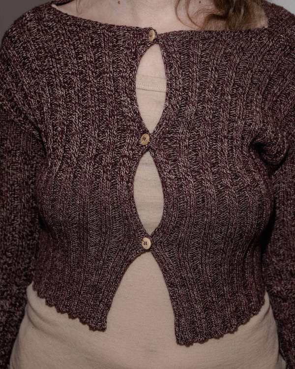 Baserange Macau Cardigan - Burgundy Melange | Garmentory