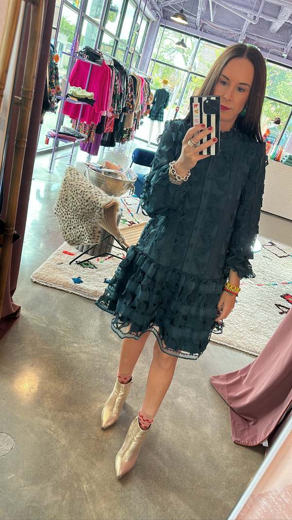 slim fit dress slacks CIEBON Frill Neck Swing Halter Dress, S / Yellow main image 0