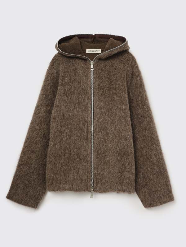 Our Legacy Mohair Full Zip Hood - Mole Grey | Garmentory