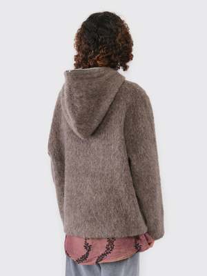 Our Legacy Mohair Full Zip Hood - Mole Grey | Garmentory