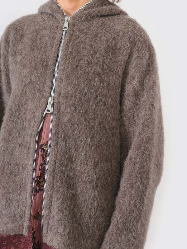 Our Legacy Mohair Full Zip Hood - Mole Grey | Garmentory