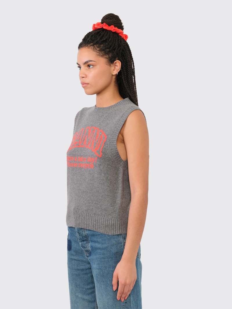 Ganni Graphic Vest - Frost Gray | Garmentory