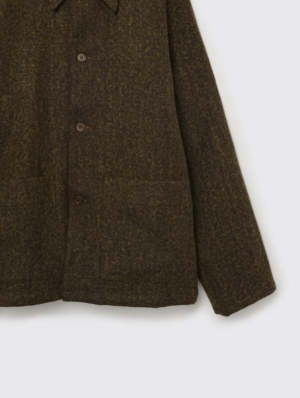 Our Legacy Haven Fuzz Wool Jacket - Black/Moss | Garmentory