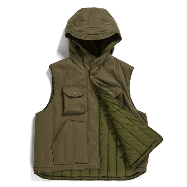 Engineered Garments Field Vest - Olive PC Coated Cloth