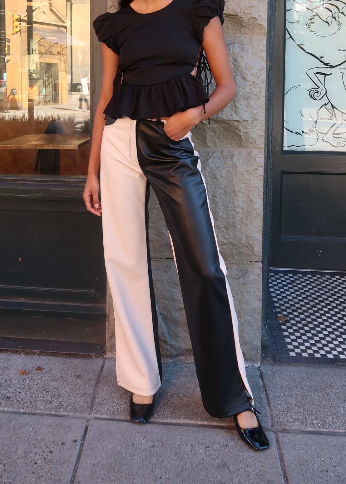 パンツ determ; FAUX LEATHER PANTS determ; FAUX LEATHER PANTS