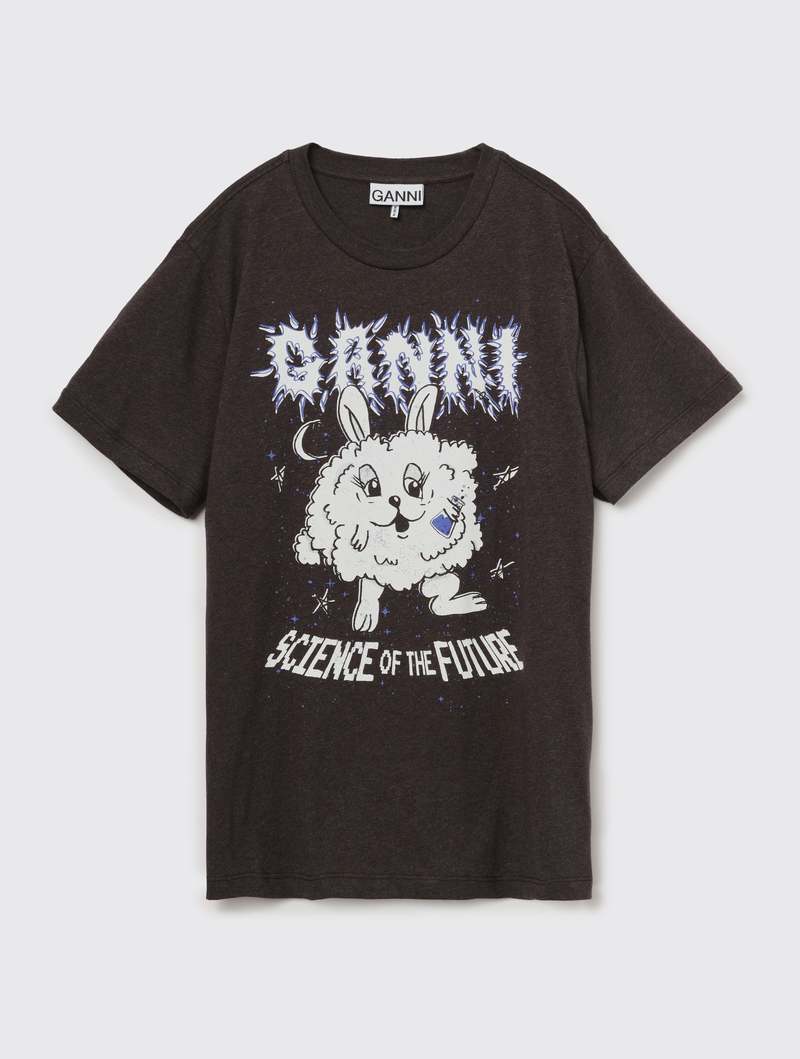 GANNI ◆ Bunny T-shirt 半袖 クルーネック Bright White White Relaxed Jersey Bunny T-shirt | GANNI US