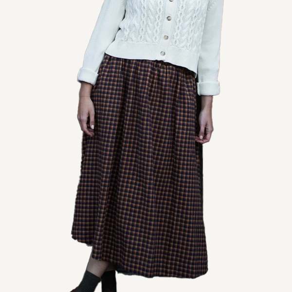 beaumont organic Ellery-Cay Skirt - Navy/Mustard