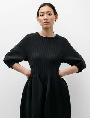 CFCL Pottery Long Puffed Sleeve Dress - Black | Garmentory