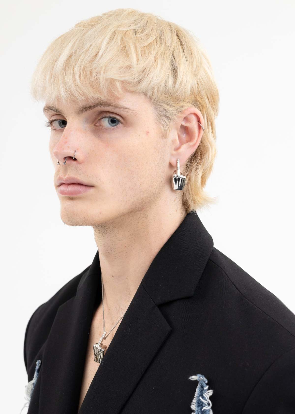 Y/project Single Mini Fuck U Single Earring - Silver | Garmentory