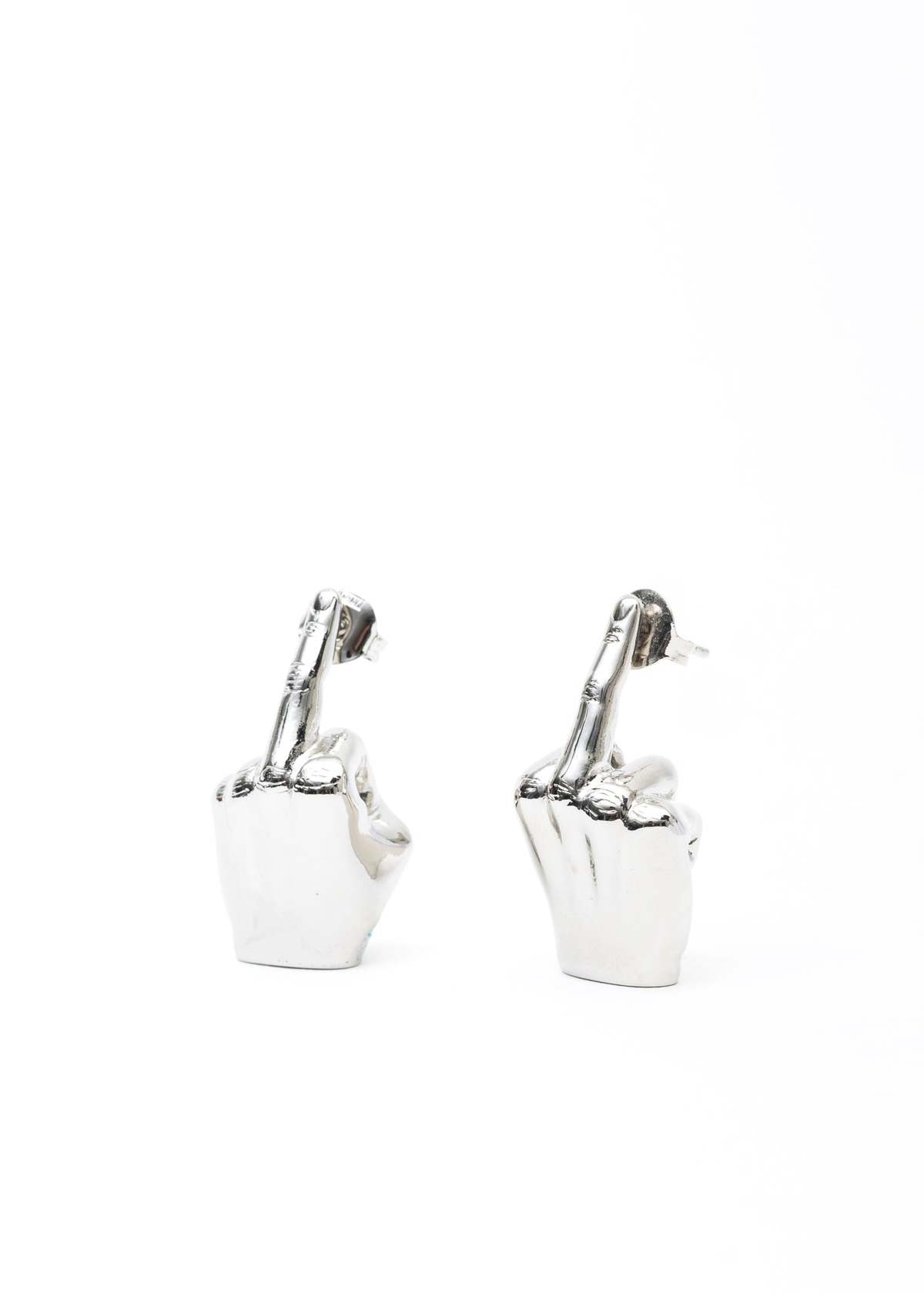 Y/project Single Mini Fuck U Single Earring - Silver | Garmentory
