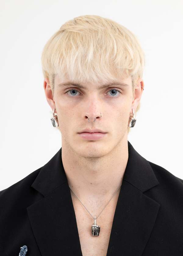 Y/project Single Mini Fuck U Single Earring - Silver | Garmentory