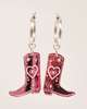 Fool's Gold cowgirl boot earrings - Pink/Red - Thumbnail 1