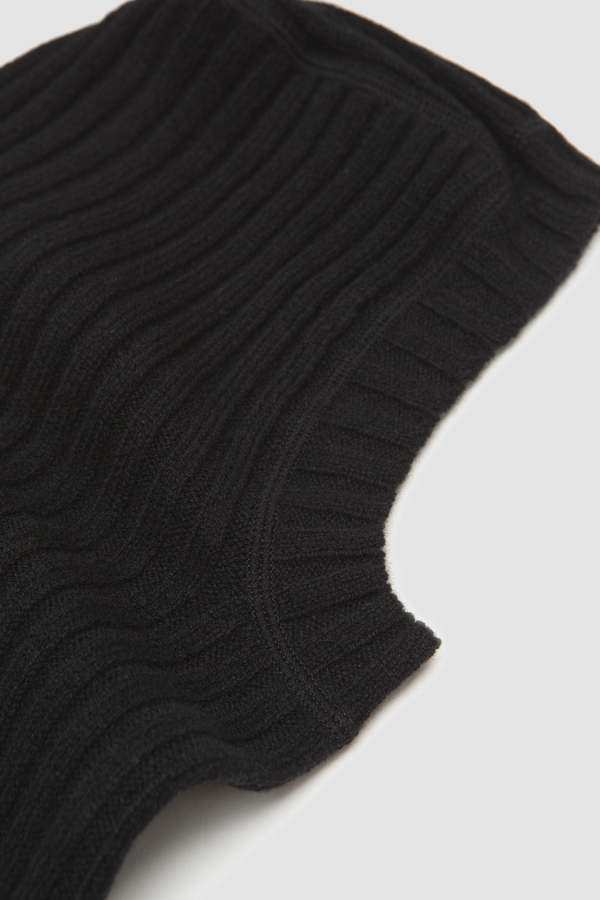 Margaret Howell Ribbed Balaclava - Black | Garmentory
