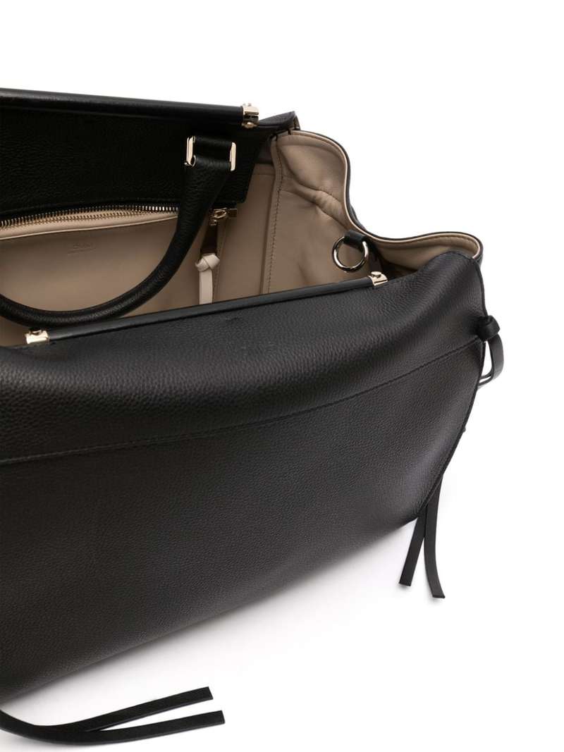 ハンドバッグ Chloe Steph Medium Grainy Leather Handbag Chloé Steph Medium Double Carry Bag - Black | Garmentory