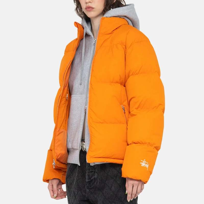 ジャケット・アウター STUSSY DOWN PUFFER NYLON Stussy Recycled Nylon Down Puffer Jacket - Vintage Black