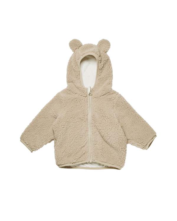 Quincy Mae Shearling Zip Jacket - Forest