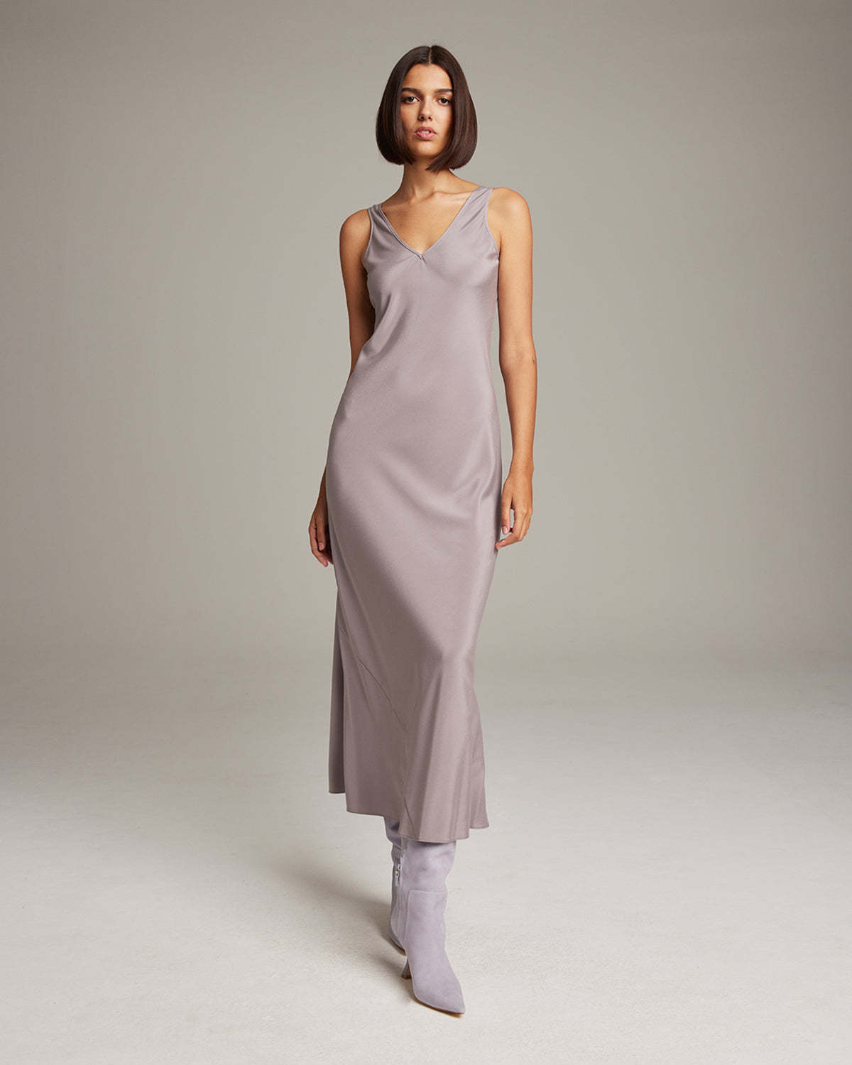 VOZ Double V Slip Dress - Light Lavender - Image 2 of 3