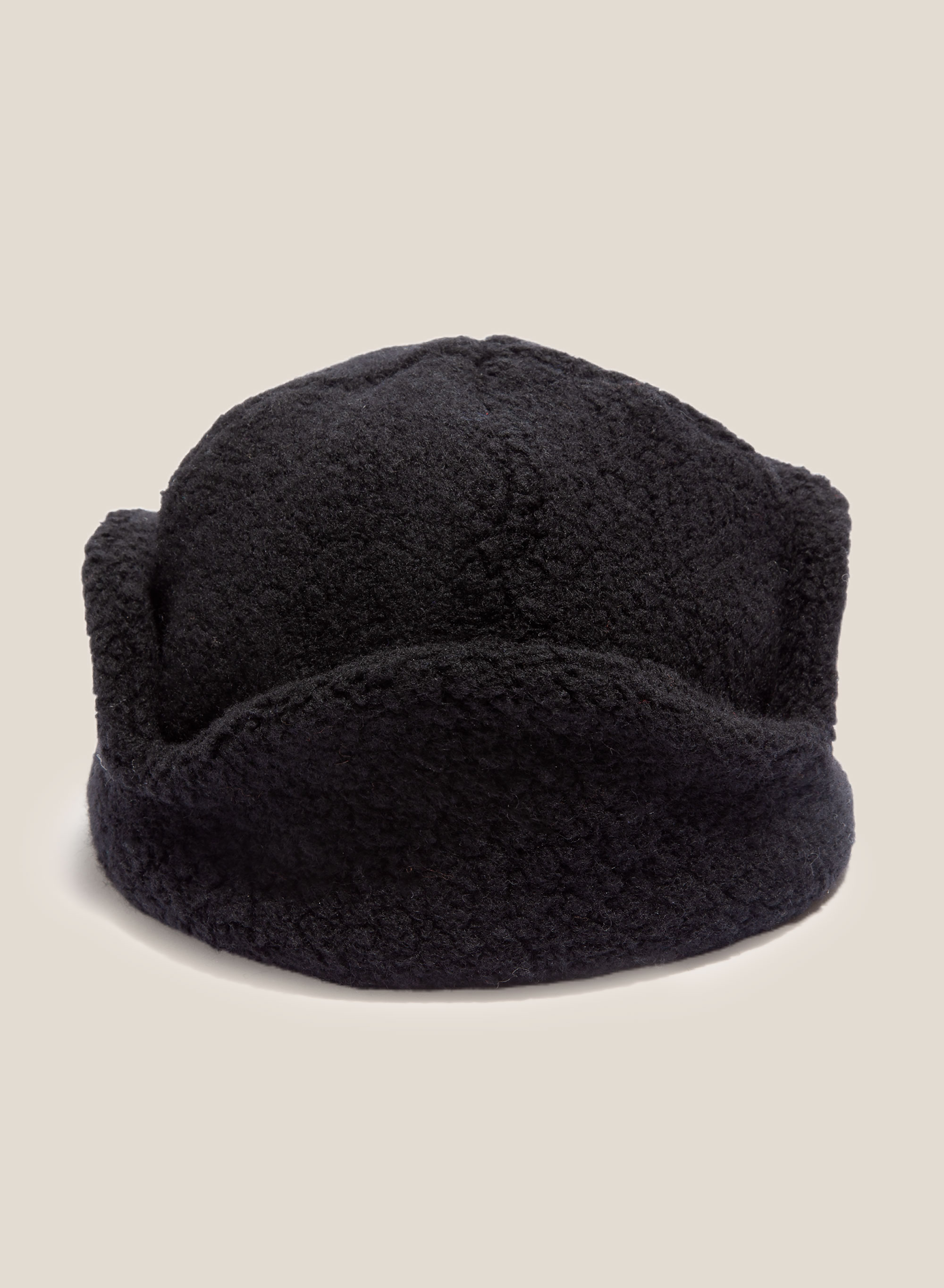 YMC Cableami Flight Recycled Wool Hat - Black | Garmentory