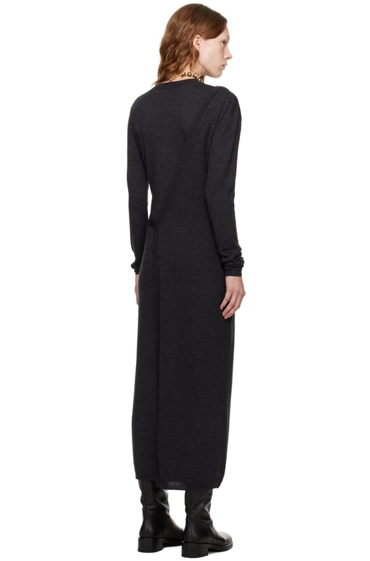 knee length dresses for ladies Toteme - Slouch Waist Wool Dress Poppy - 42