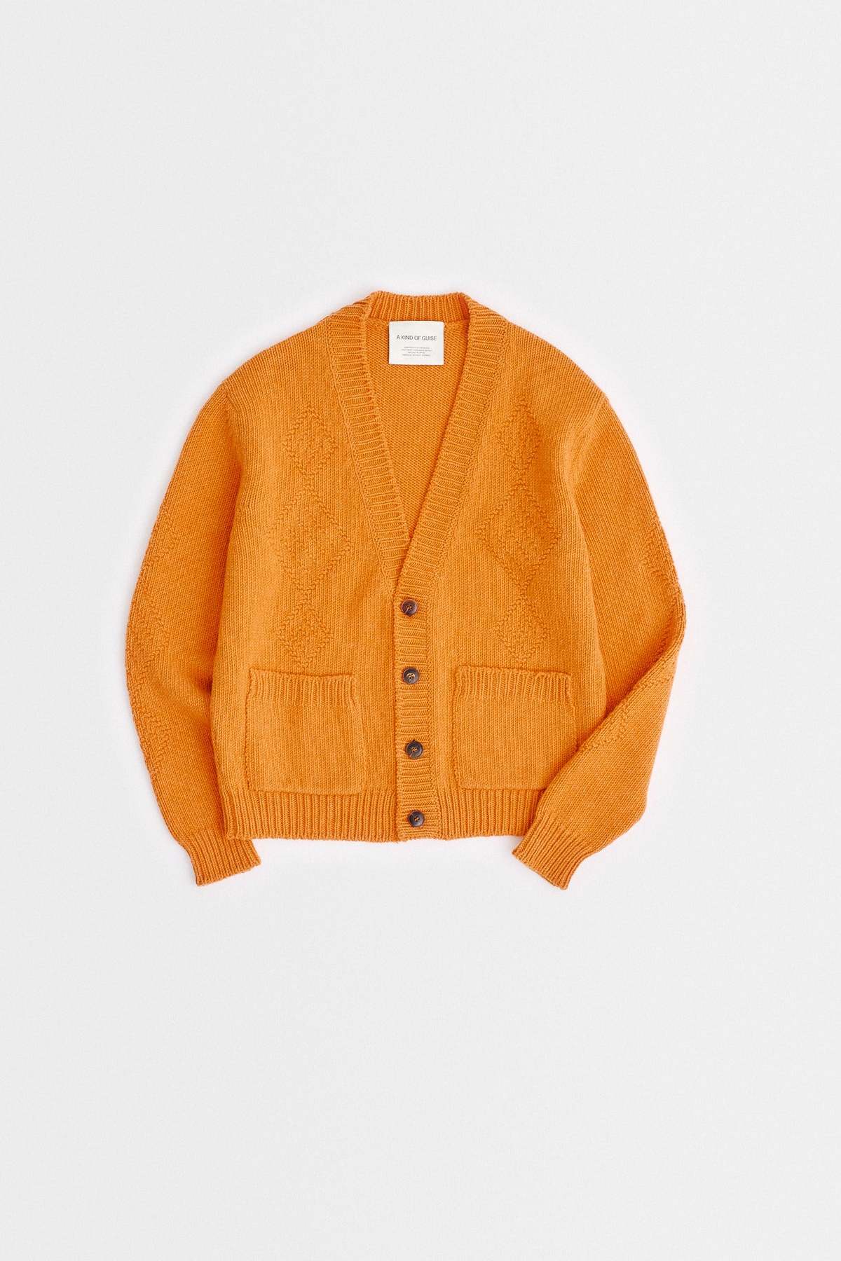 Aware Oaklynn O-Neck Knit Cardigan Molten Lava