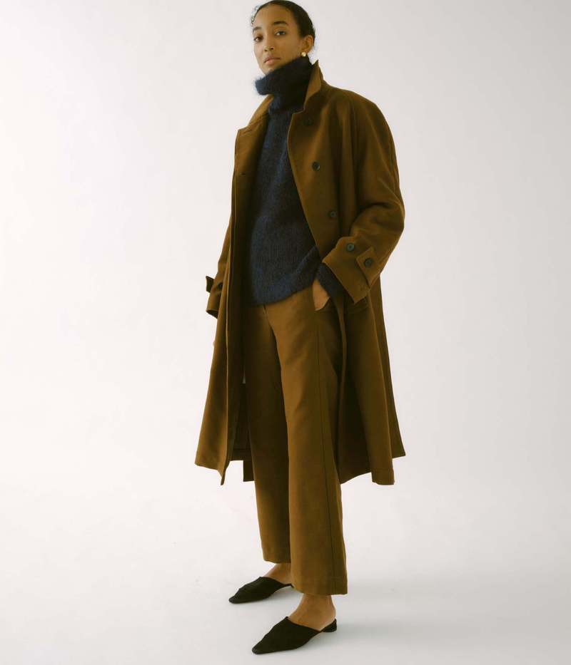 SAYAKA DAVIS NEW YORK Balmacaan Coat - Olive | Garmentory