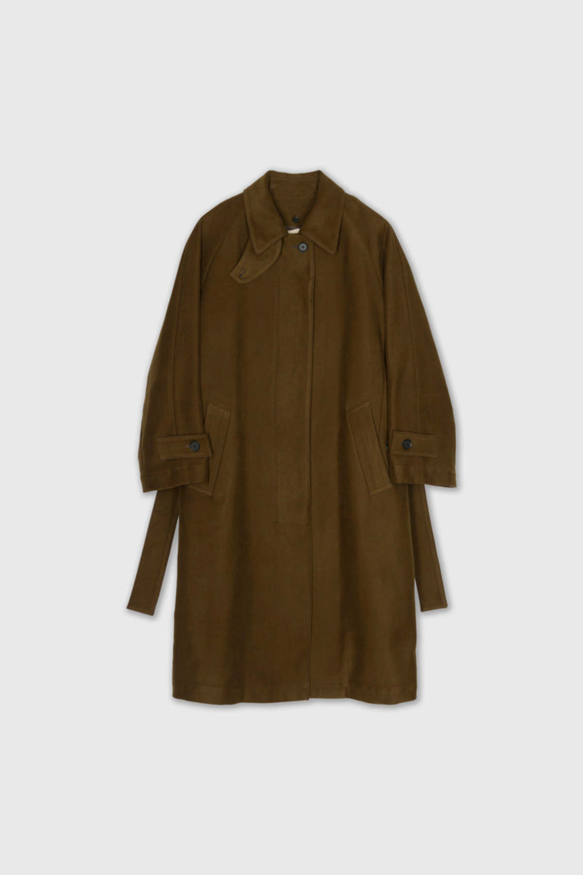 ★OLIVE DES OLIVE ★BELTED HALF BALMACAN  DOWN COAT SAYAKA DAVIS NEW YORK Balmacaan Coat - Olive | Garmentory