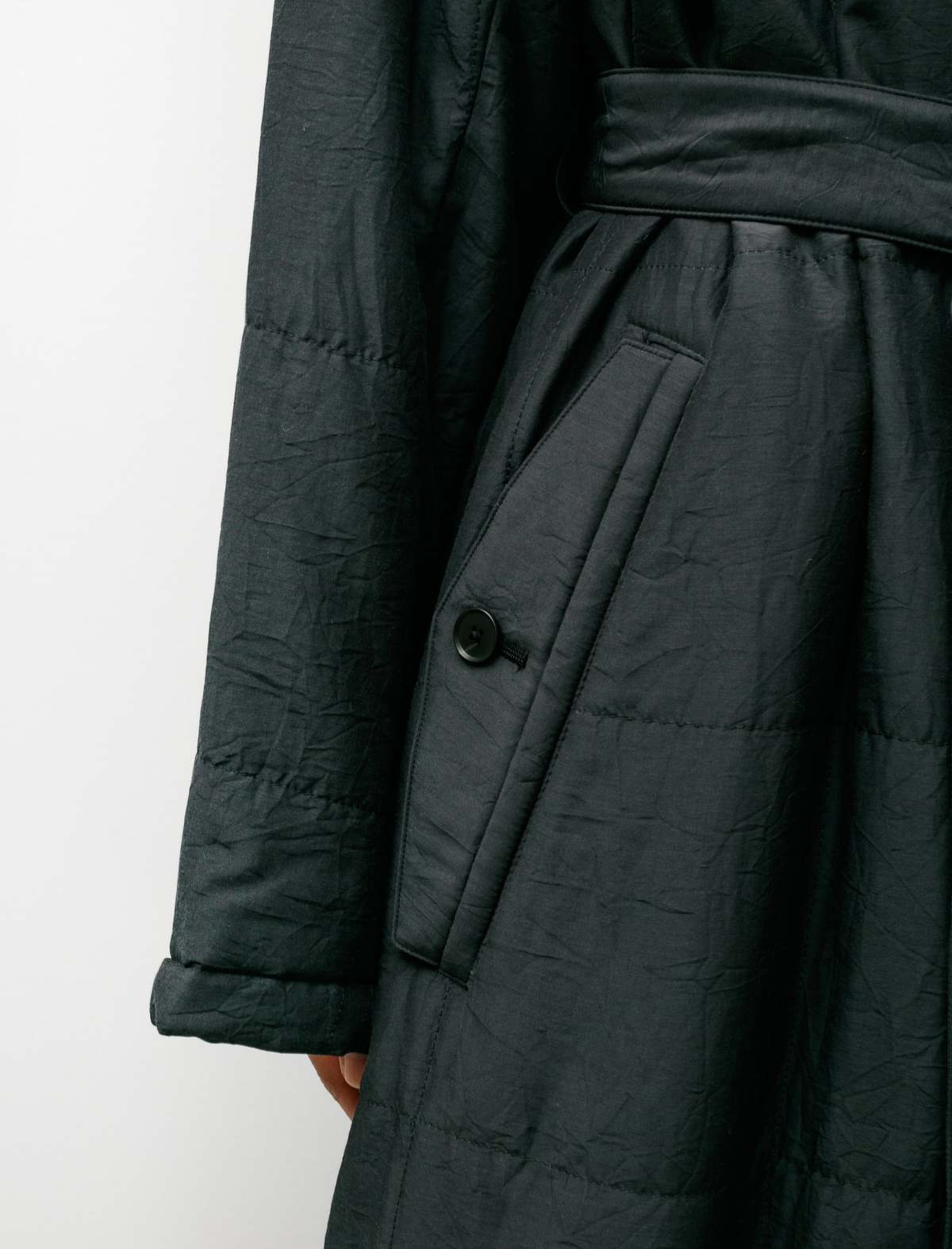 Auralee Quilted Light Silk Cotton Coat - Ink | Garmentory