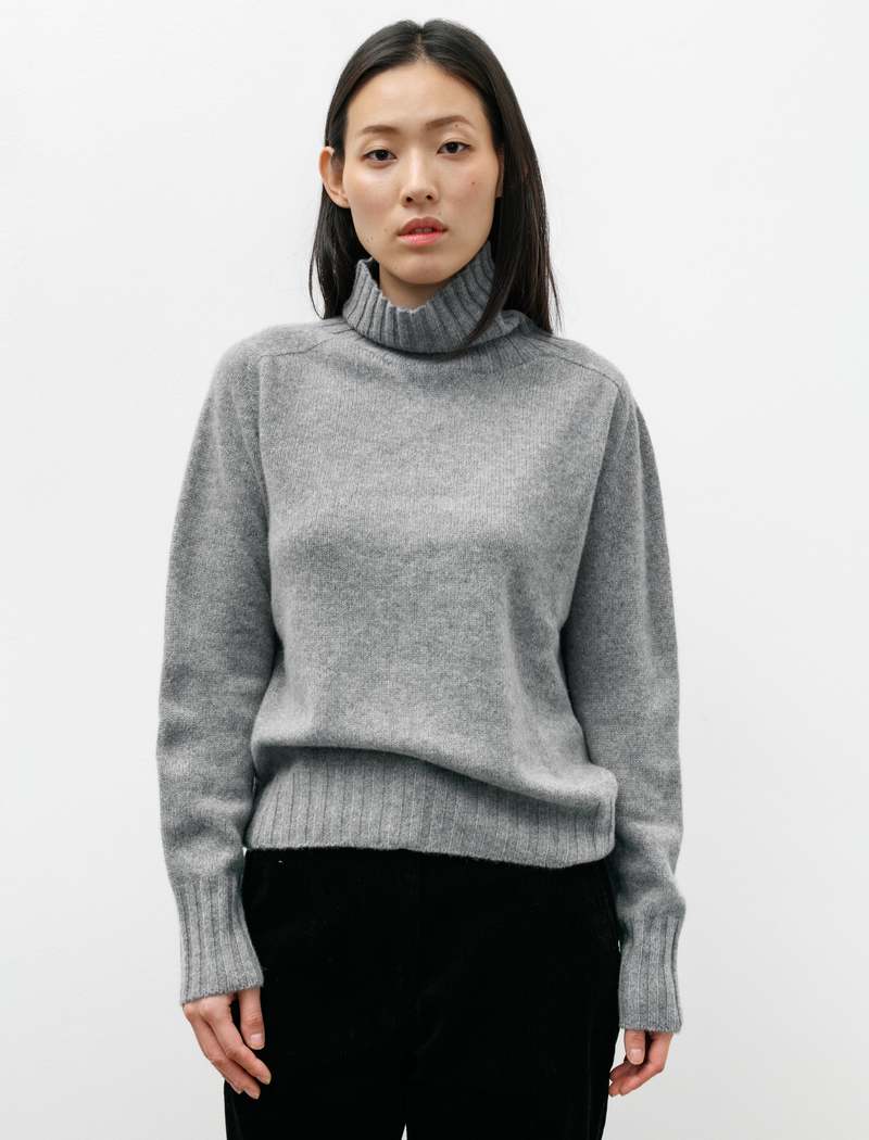 Margaret Howell Wide Roll Neck Cashmere - Grey Flannel | Garmentory