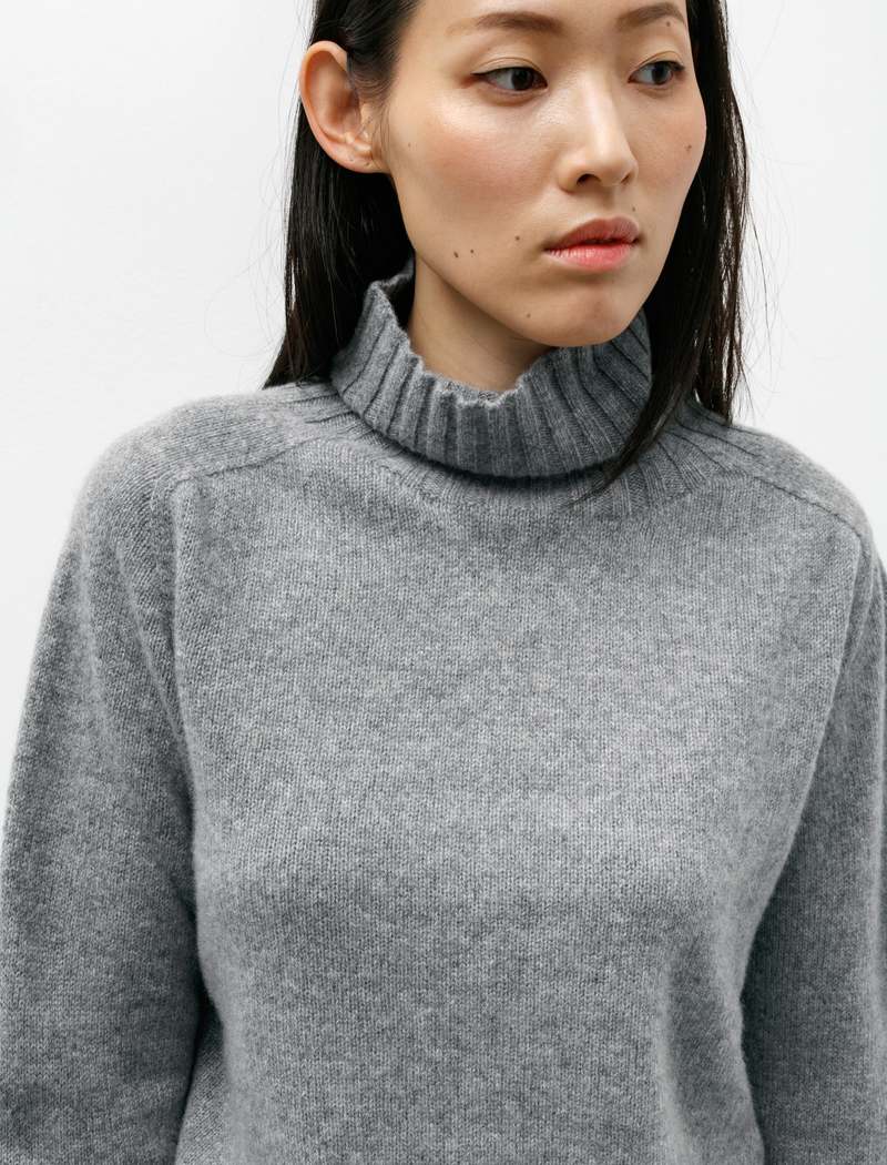 Margaret Howell Wide Roll Neck Cashmere - Grey Flannel | Garmentory