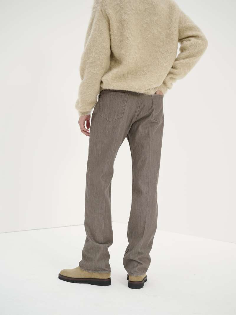 Auralee Hard Twist Denim 5P Pants - Mocha Brown | Garmentory