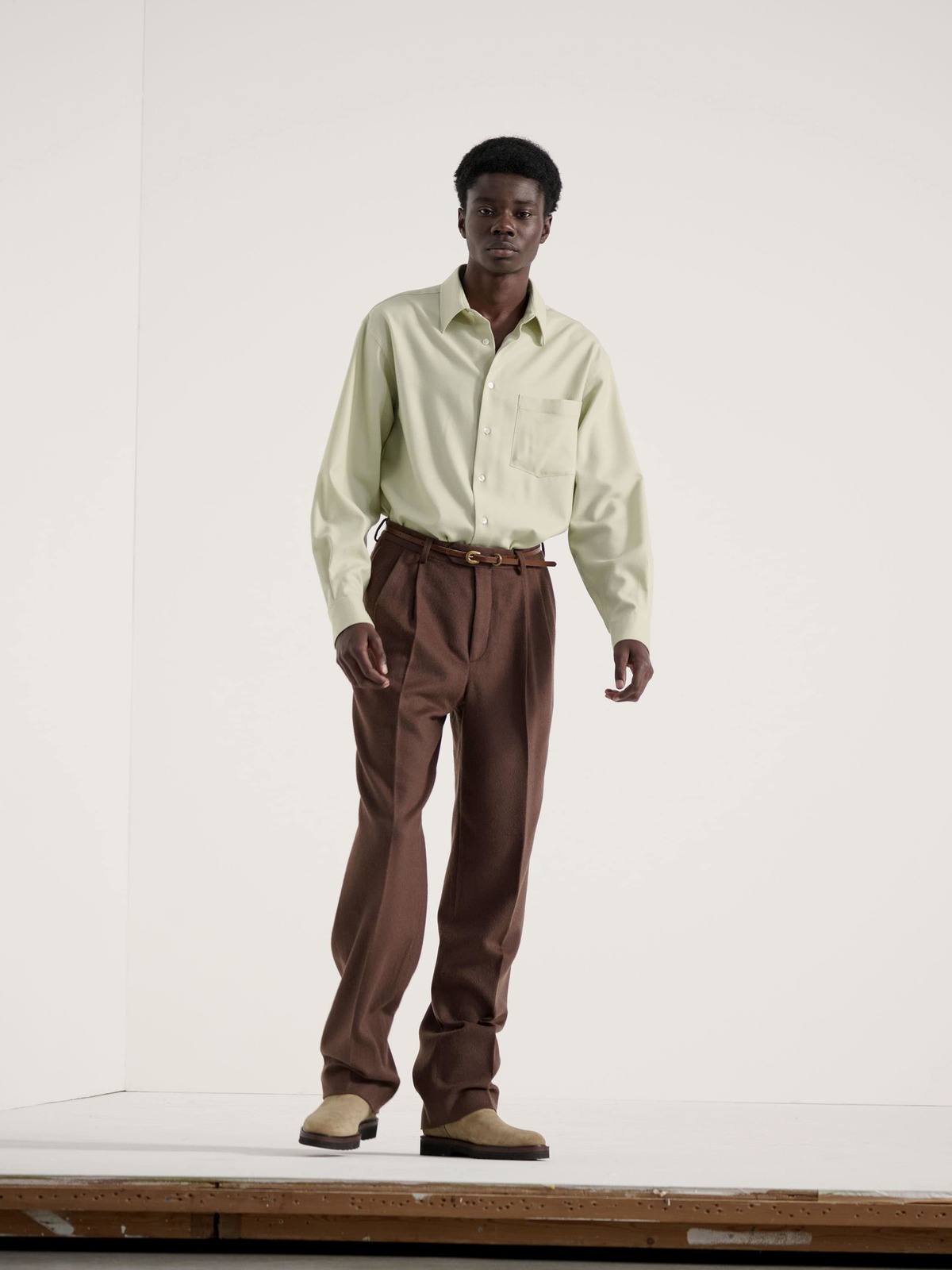 Auralee Super Light Wool Shirt - Top Brown | Garmentory